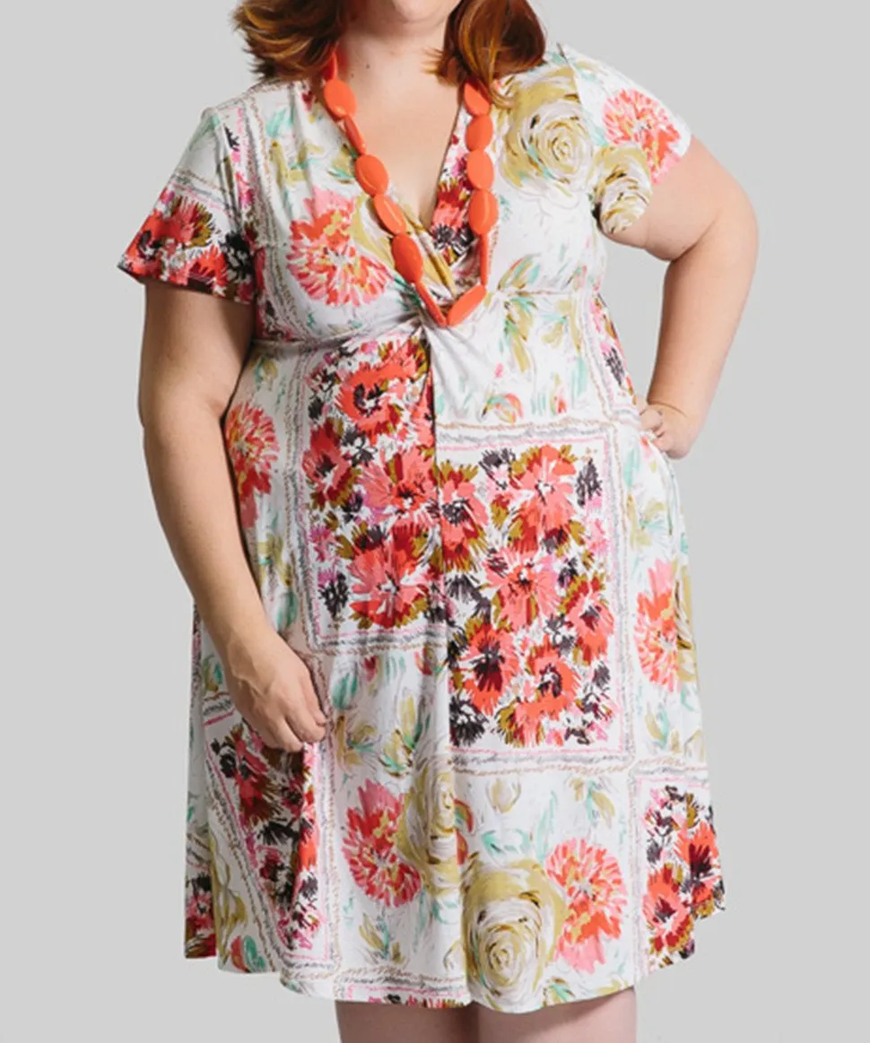 Hibiscus Twist Front Plus Size Maternity Dress