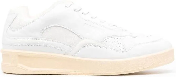 Jil Sander panelled low-top leather sneakers White