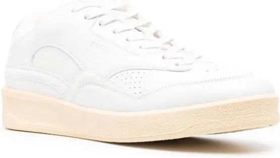 Jil Sander panelled low-top leather sneakers White