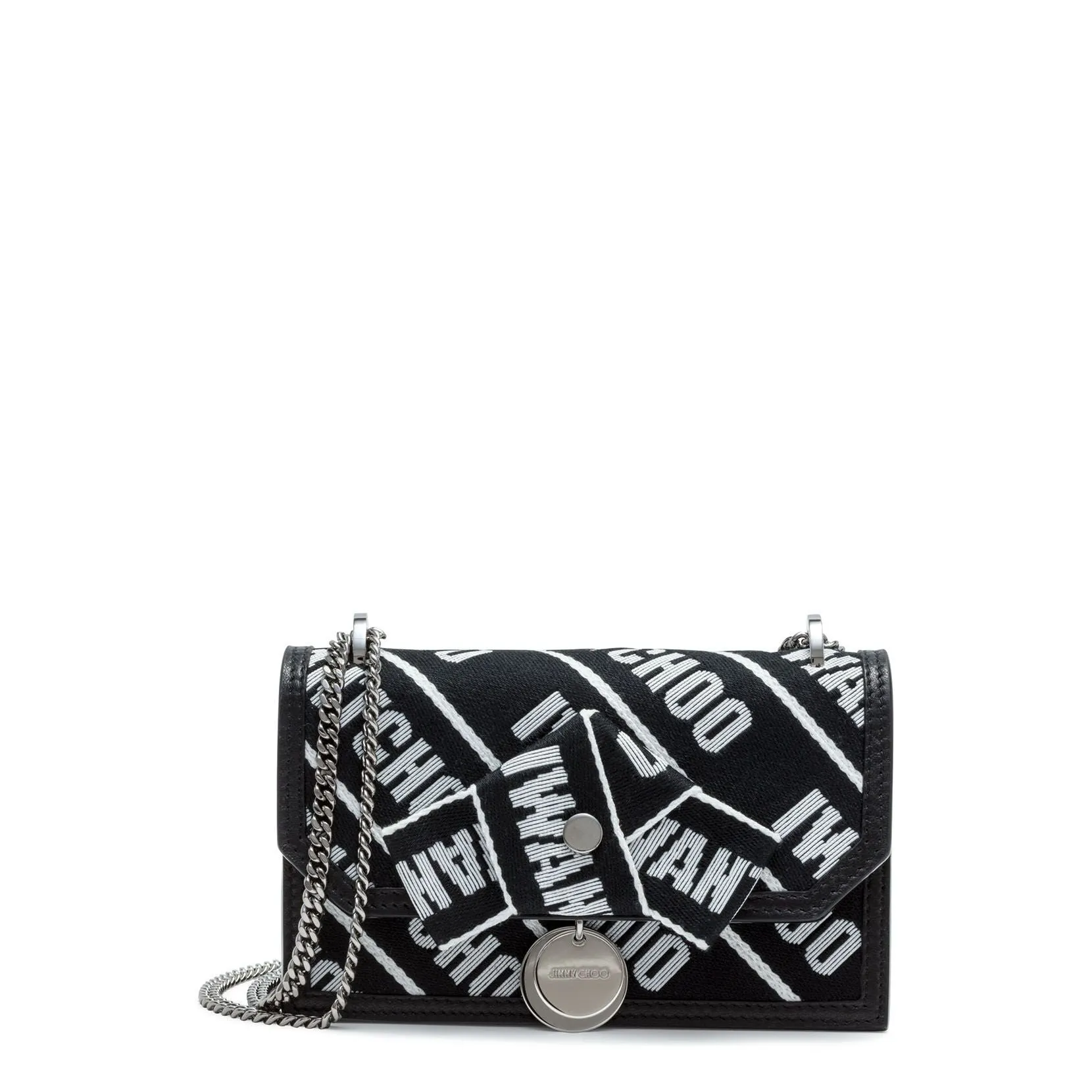 Jimmy Choo Finley Black Logo Cross Body Bag