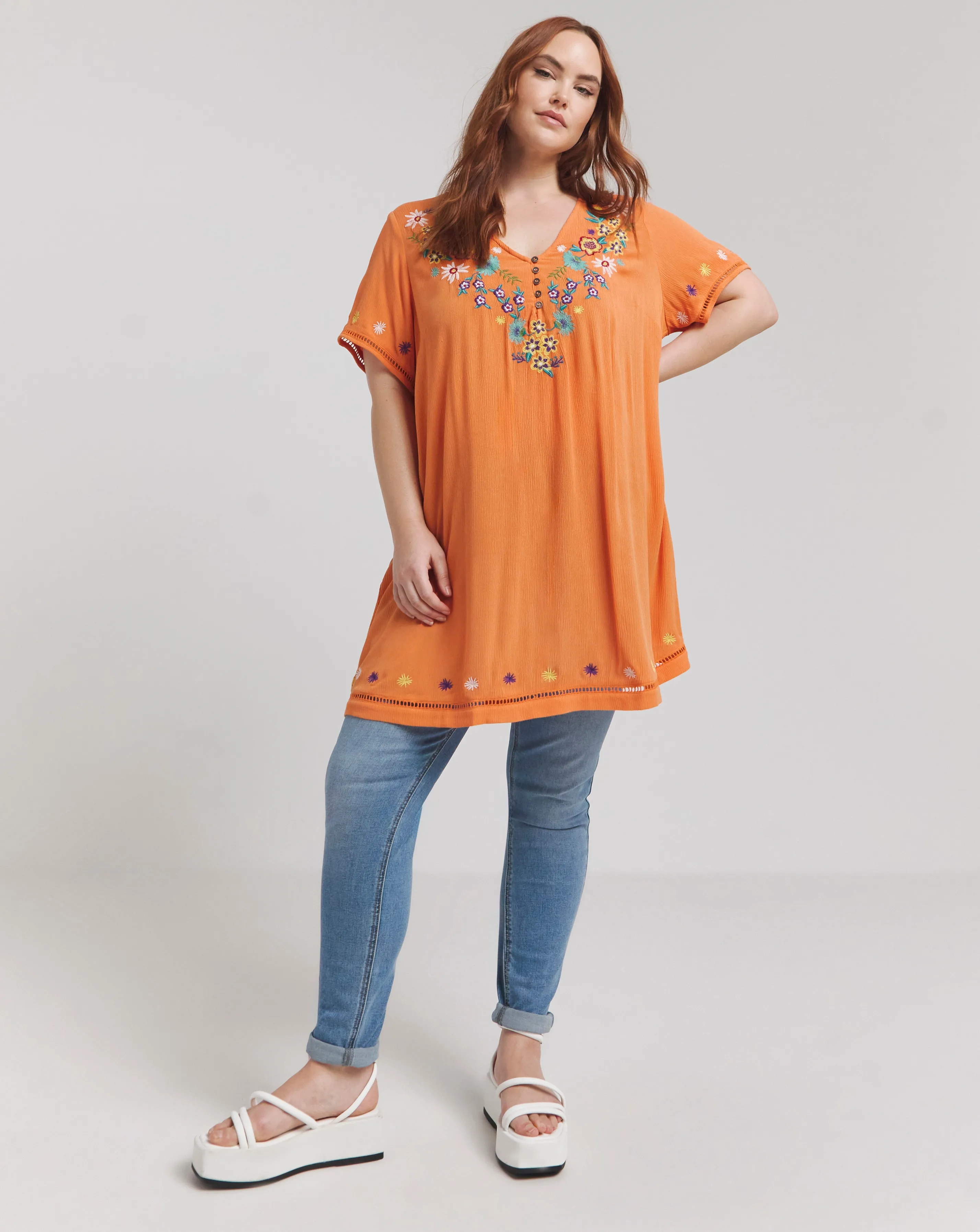 Joe Browns Exquistite Embroided Crinkle Tunic | Simply Be