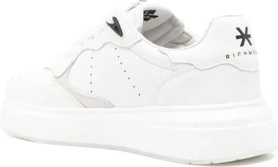 John Richmond logo-print leather sneakers White