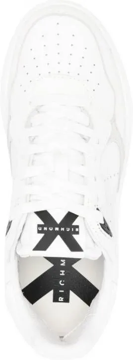 John Richmond logo-print leather sneakers White