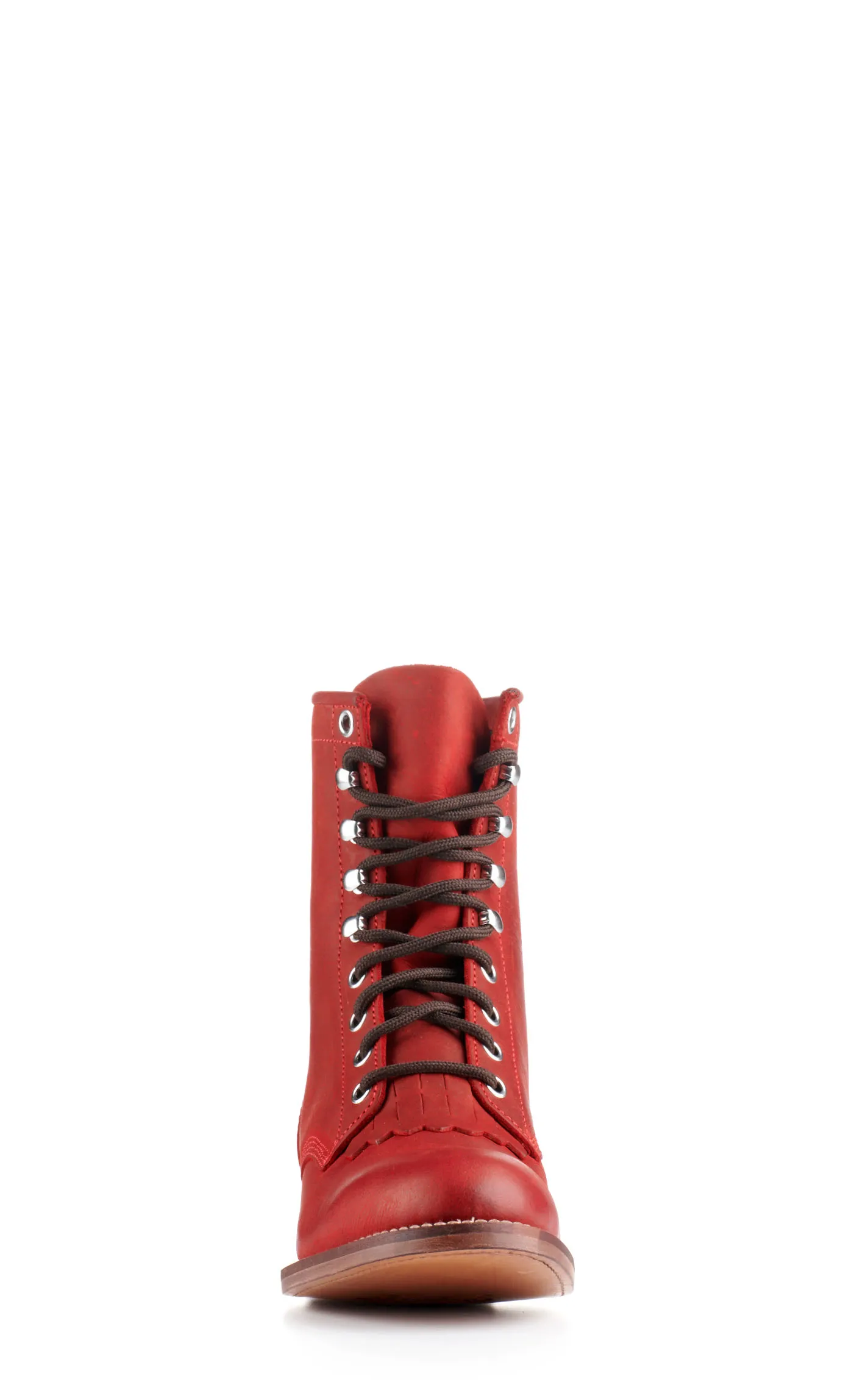 Justin Women's McKean Red Round Toe Lace Up Roper Boot