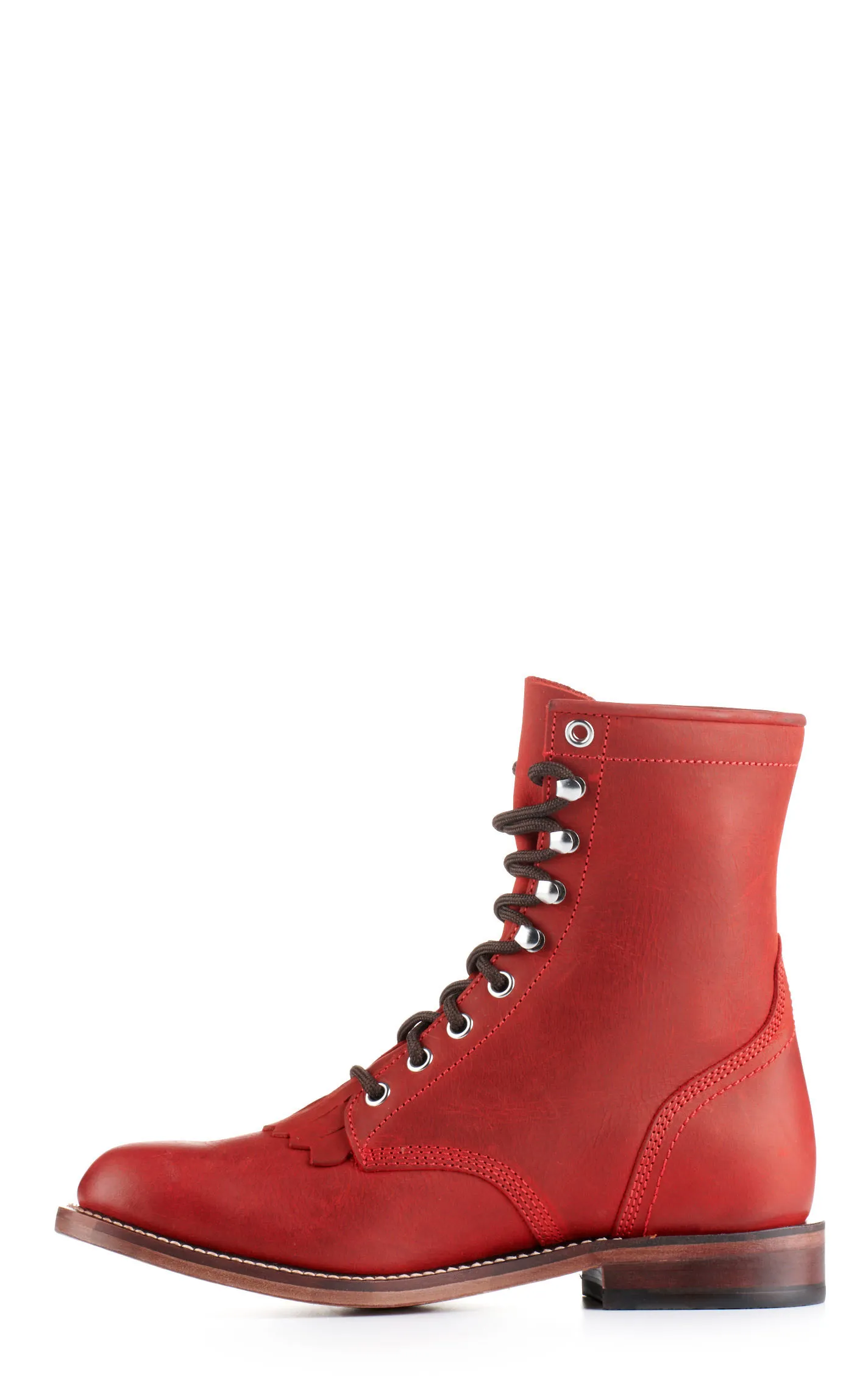 Justin Women's McKean Red Round Toe Lace Up Roper Boot