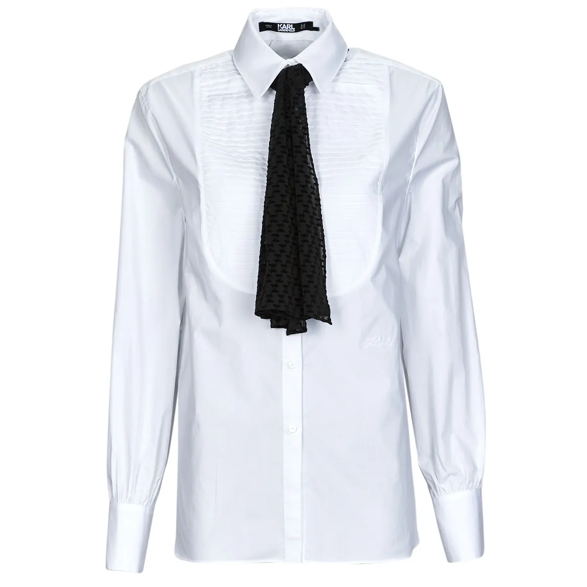 Karl Lagerfeld BIB SHIRT W/ MONOGRAM NECKTIE