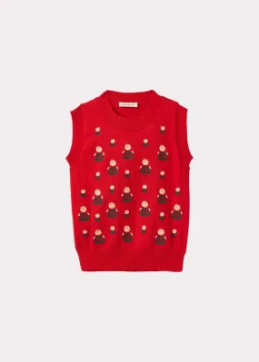 Kids Caramel NIGELLA VEST  - TOMATO