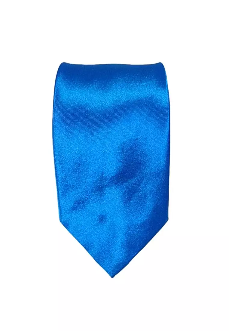 Kings Collection Solid Color Blue Tie Formal Necktie for Men KCBT2341