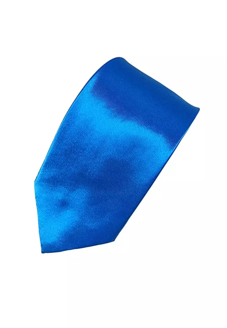 Kings Collection Solid Color Blue Tie Formal Necktie for Men KCBT2341