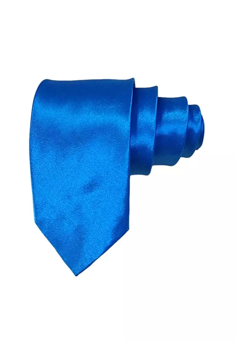 Kings Collection Solid Color Blue Tie Formal Necktie for Men KCBT2341