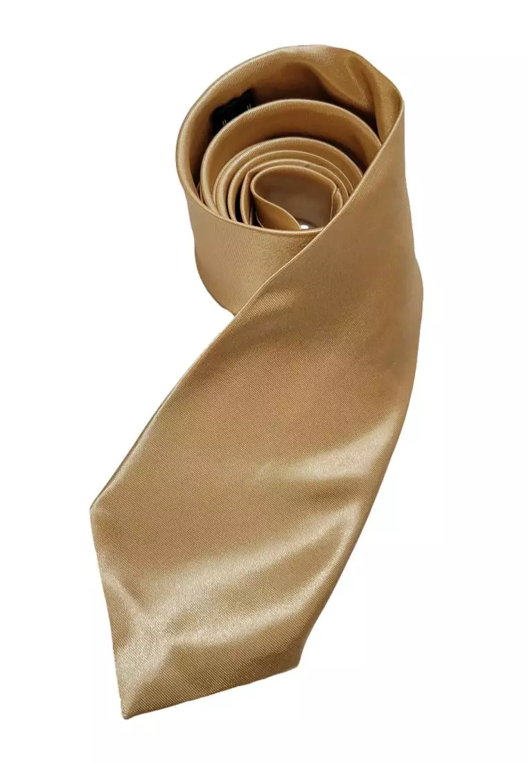 Kings Collection Solid Color Champagne Tie Formal Necktie for Men KCBT2340