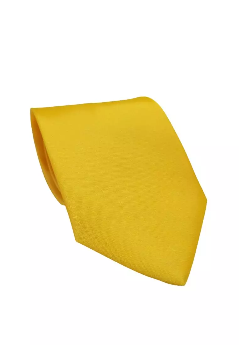 Kings Collection Solid Color Yellow Tie Formal Necktie for Men KCBT2342