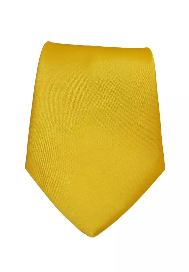 Kings Collection Solid Color Yellow Tie Formal Necktie for Men KCBT2342