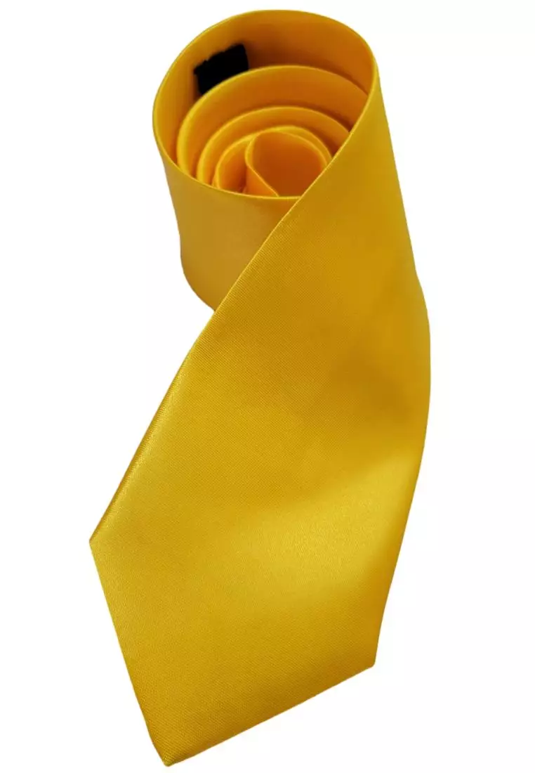 Kings Collection Solid Color Yellow Tie Formal Necktie for Men KCBT2342