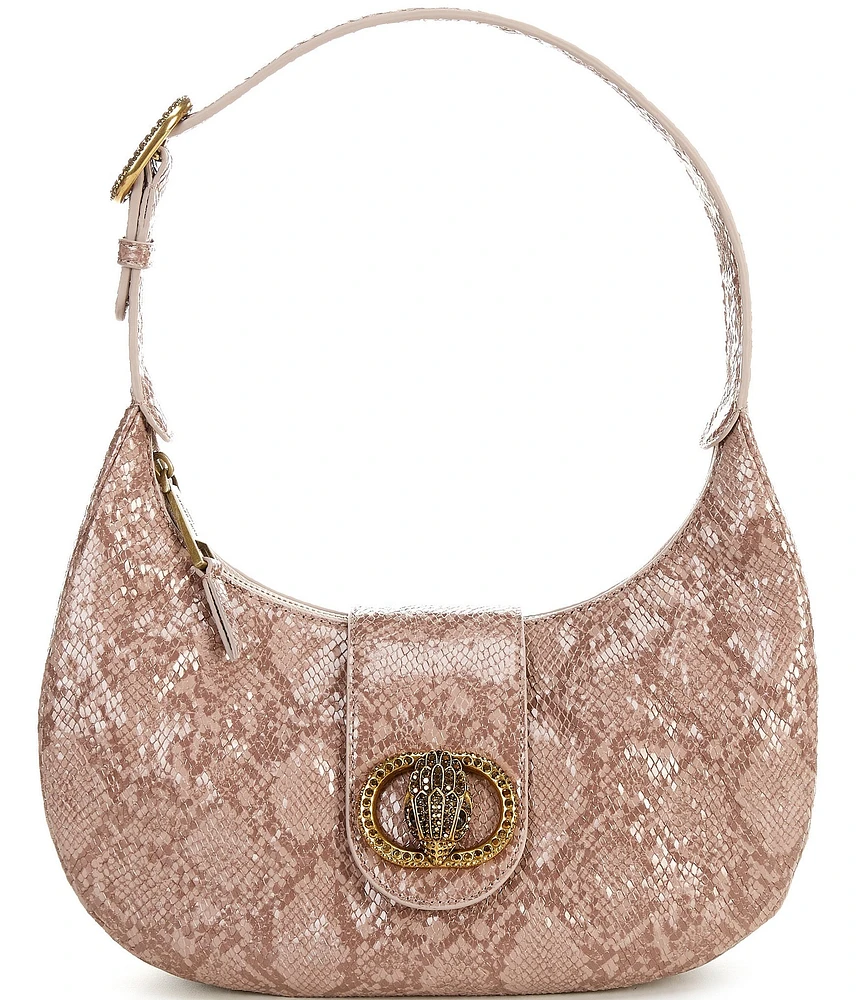 Kurt Geiger London Chelsea Snake Print Hobo Shoulder Bag