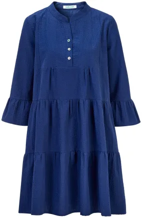 Ladies tunic dress seersucker, Blue | Manufactum