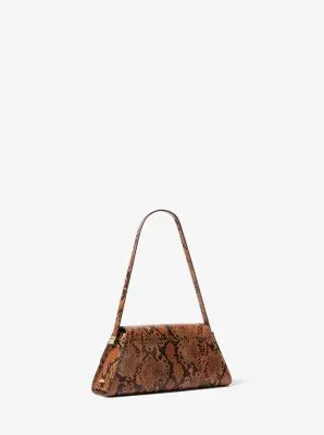 Ludlow Medium Snake Embossed Leather Shoulder Bag