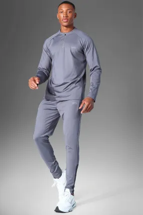 Man Active 1/4 Zip Funnel Neck Tracksuit | boohooMAN UK