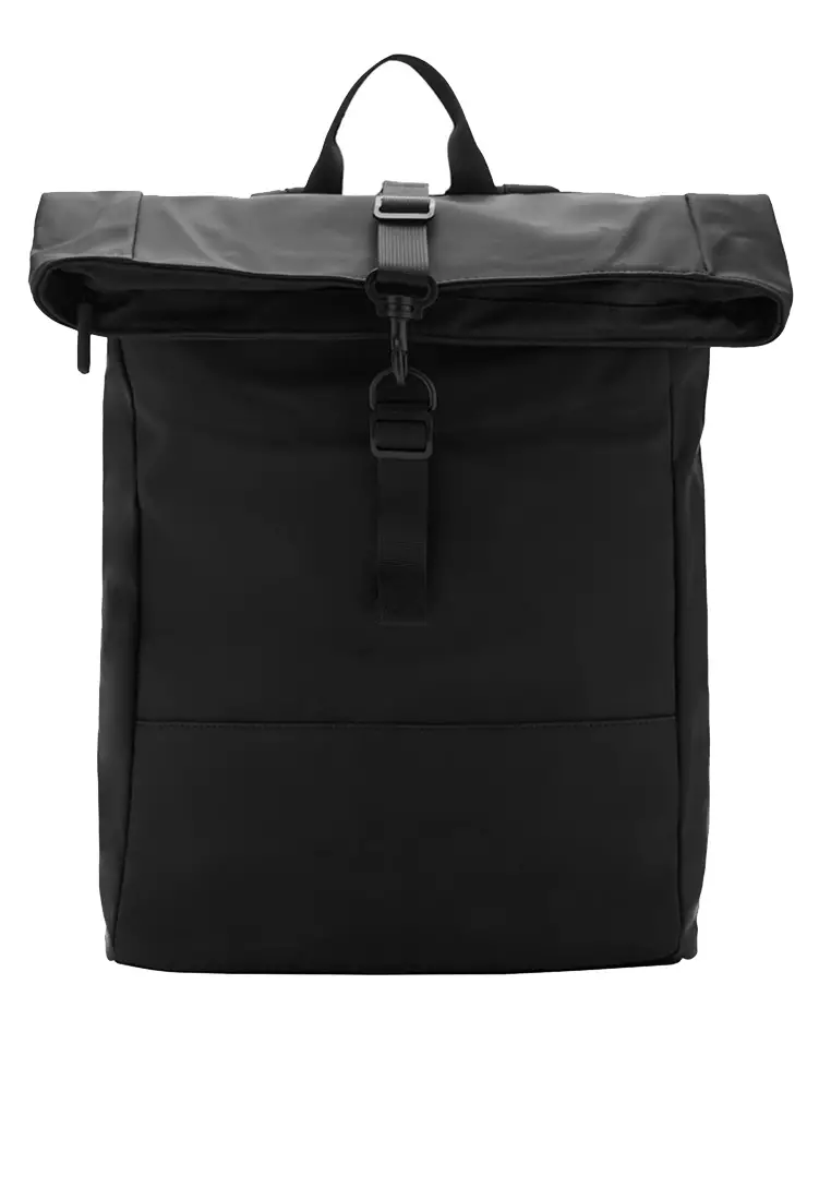 MANGO Man Rubberized Backpack With Flap Closure