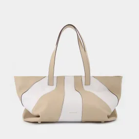 Manu Atelier  Manu Carry Bag in Ivory and White Leather