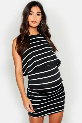 Maternity Nursing Sleeveless Stripe Dress