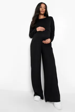 Maternity Nursing Wide Leg Jumpsuit