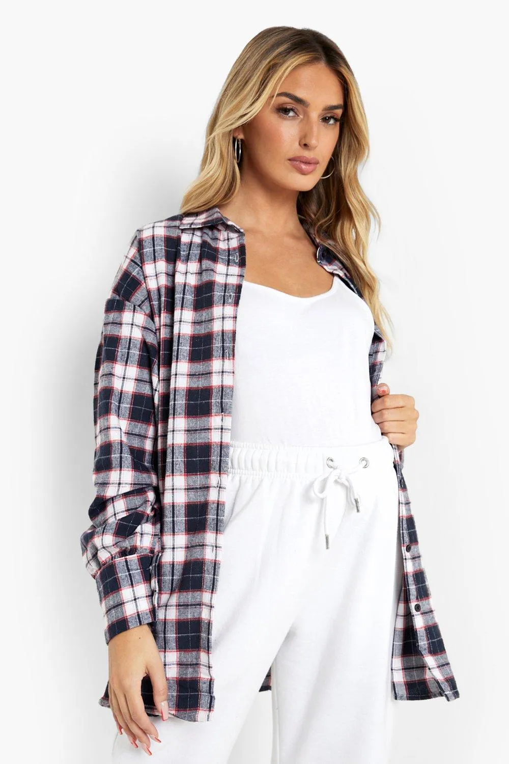 Maternity Oversized Flannel Shirt