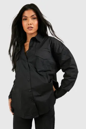 Maternity Oversized Utility Shirt