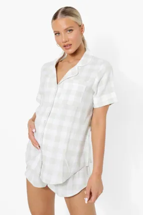 Maternity Pastel Check Short Set