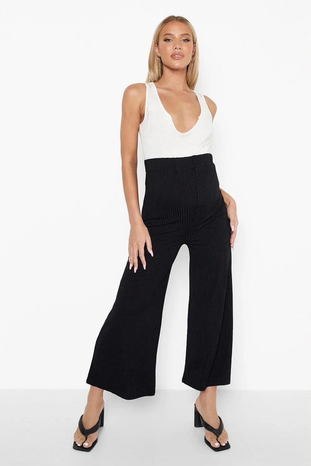 Maternity Super Flare Rib Culottes