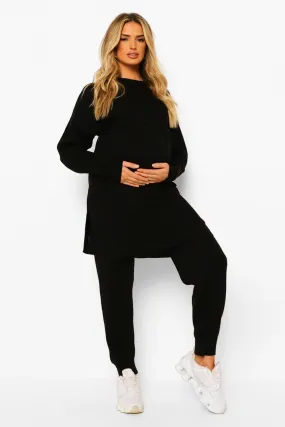 Maternity Tie Waist Knitted Loungewear Set