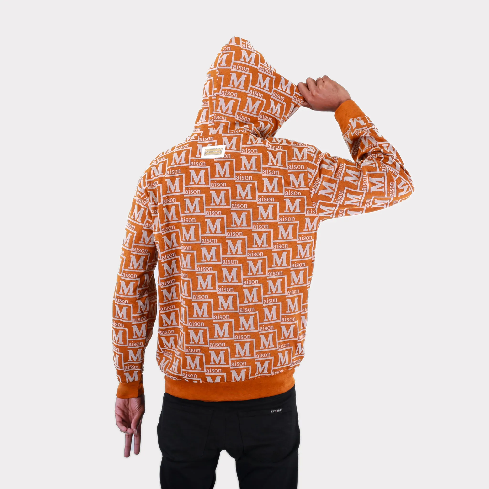 MDB Couture Men's Woven Monogram Hoodie Sweatshirt