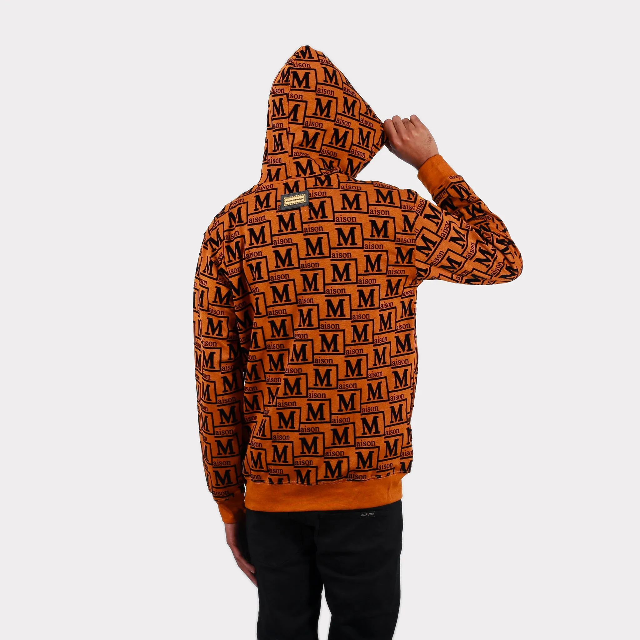 MDB Couture Men's Woven Monogram Hoodie Sweatshirt