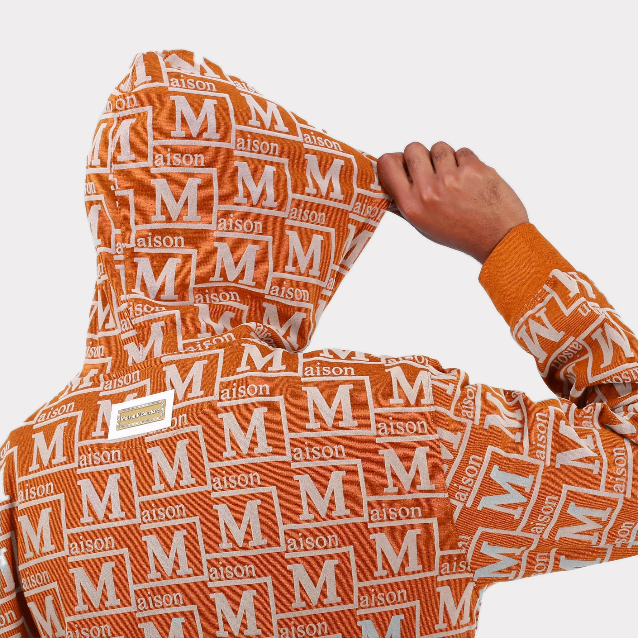 MDB Couture Men's Woven Monogram Hoodie Sweatshirt