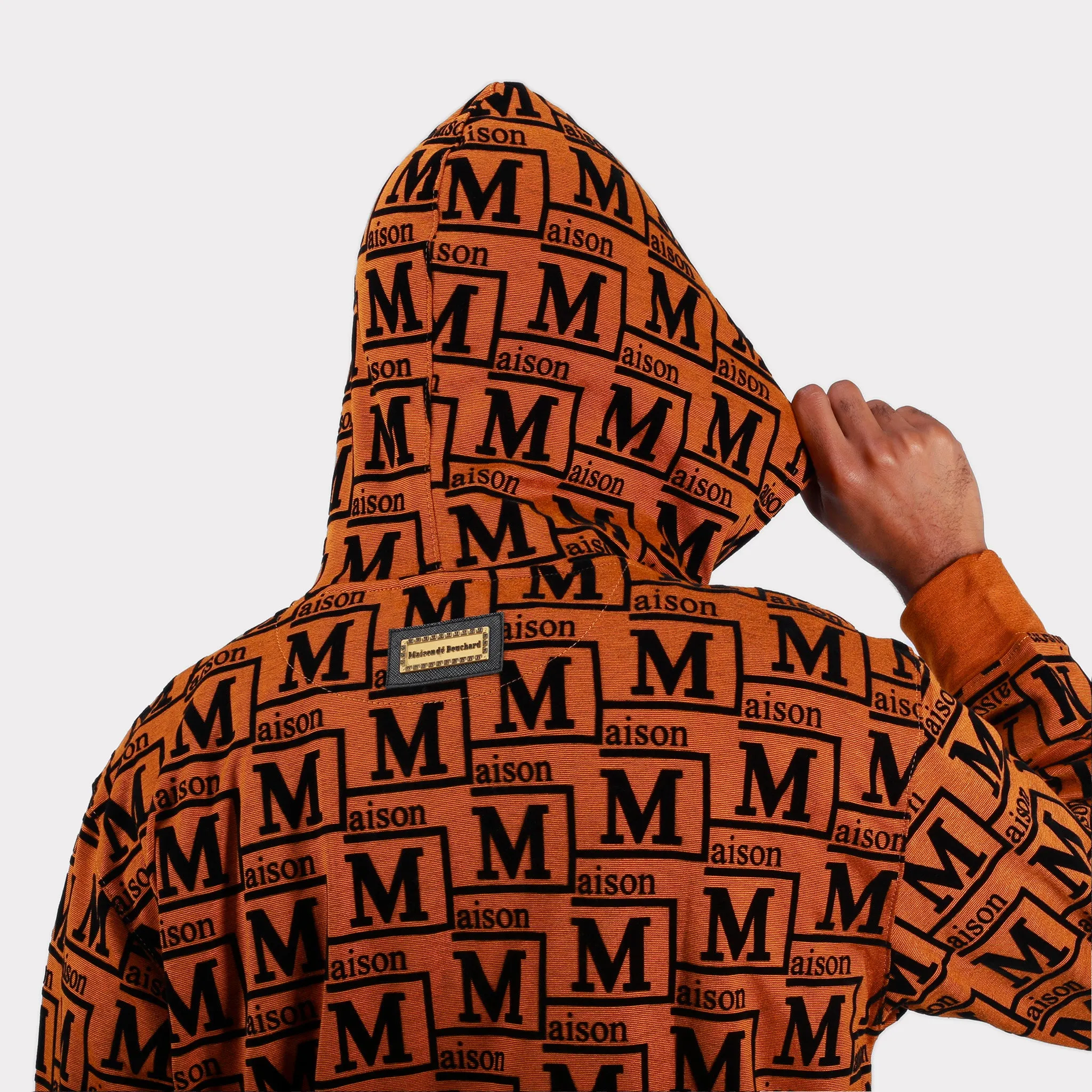 MDB Couture Men's Woven Monogram Hoodie Sweatshirt