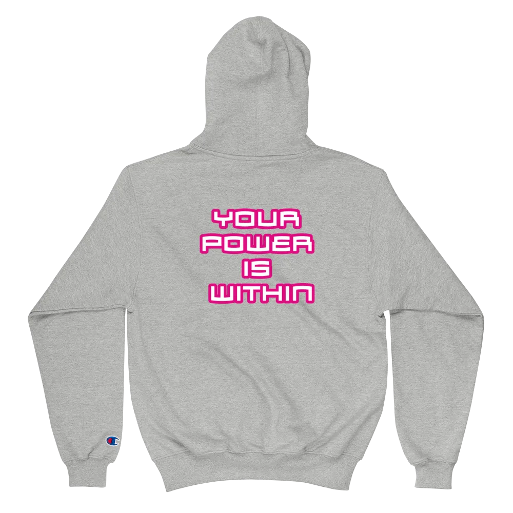 Men's ALI3N x Champion Your Power Is Within Hoodie White/Royal/Flamingo Logo