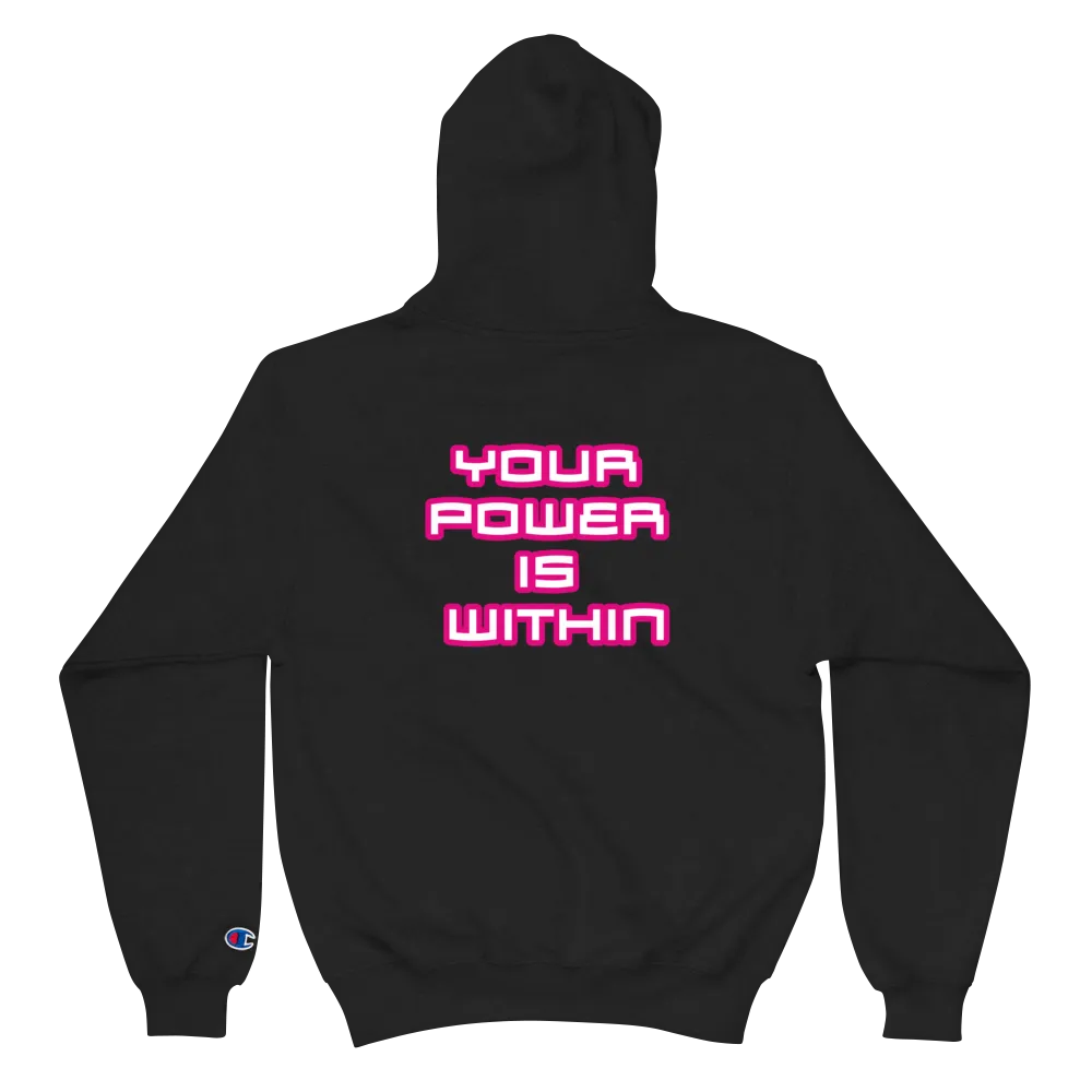 Men's ALI3N x Champion Your Power Is Within Hoodie White/Royal/Flamingo Logo