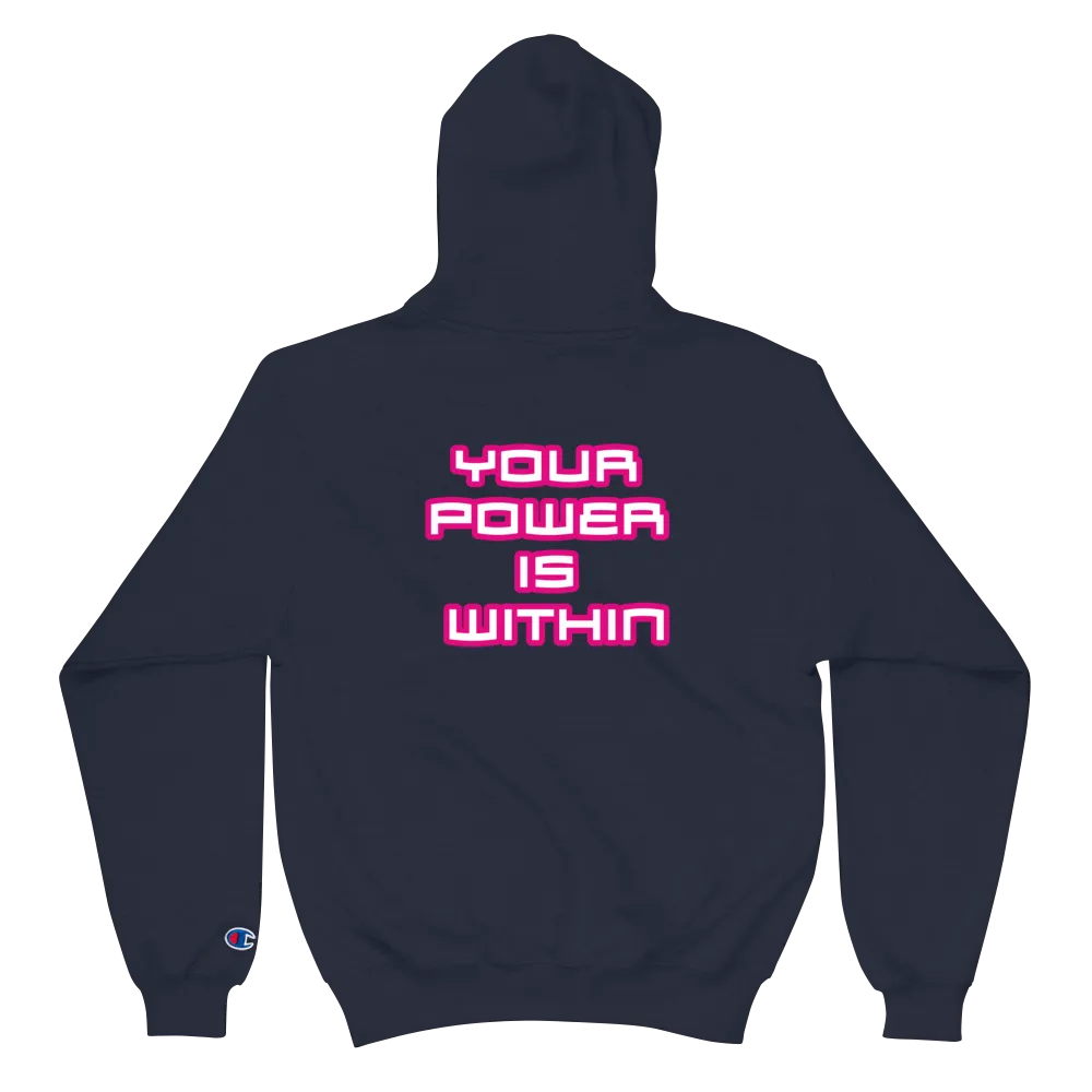 Men's ALI3N x Champion Your Power Is Within Hoodie White/Royal/Flamingo Logo