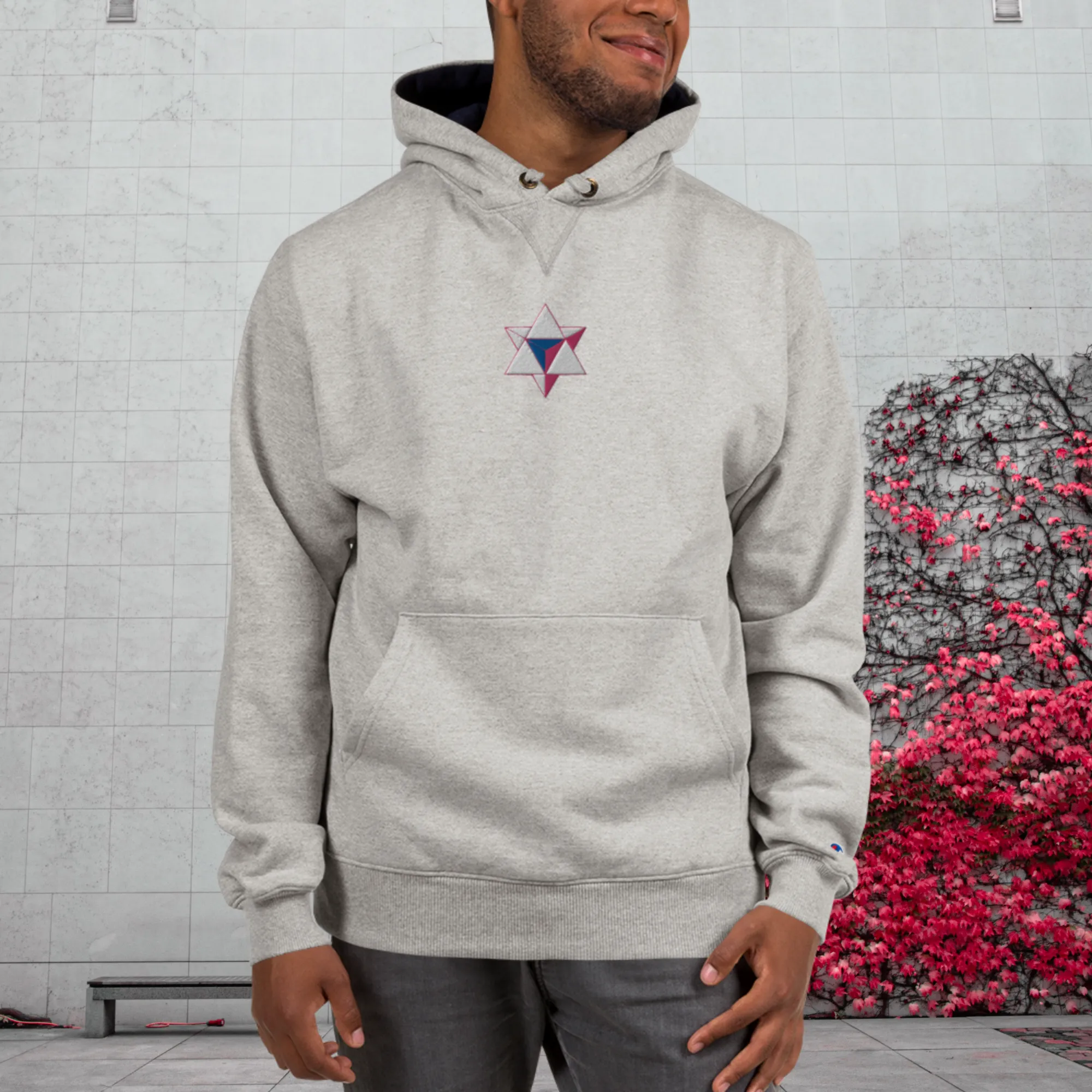 Men's ALI3N x Champion Your Power Is Within Hoodie White/Royal/Flamingo Logo