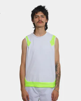 MESHED UP VEST WHITE / YELLOW