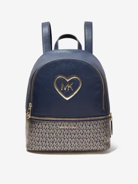 Michael Kors Girls Logo Backpack in Navy