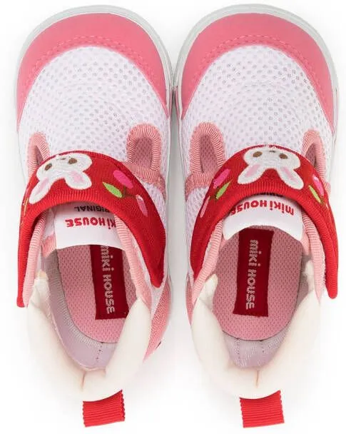 Miki House bunny patch-detail sneakers Pink