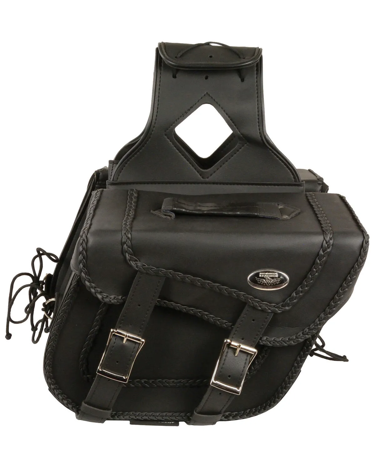 Milwaukee Leather Medium Braided Zip-Off Throw Over Saddle Bag