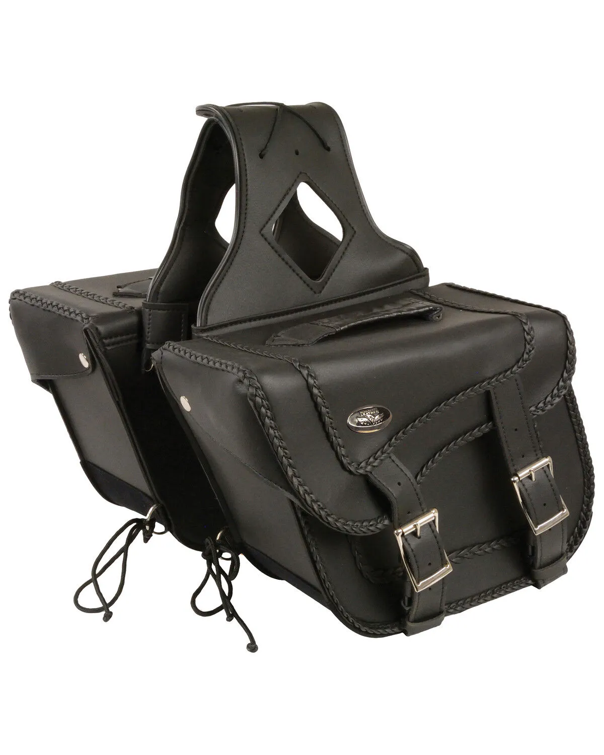 Milwaukee Leather Medium Braided Zip-Off Throw Over Saddle Bag