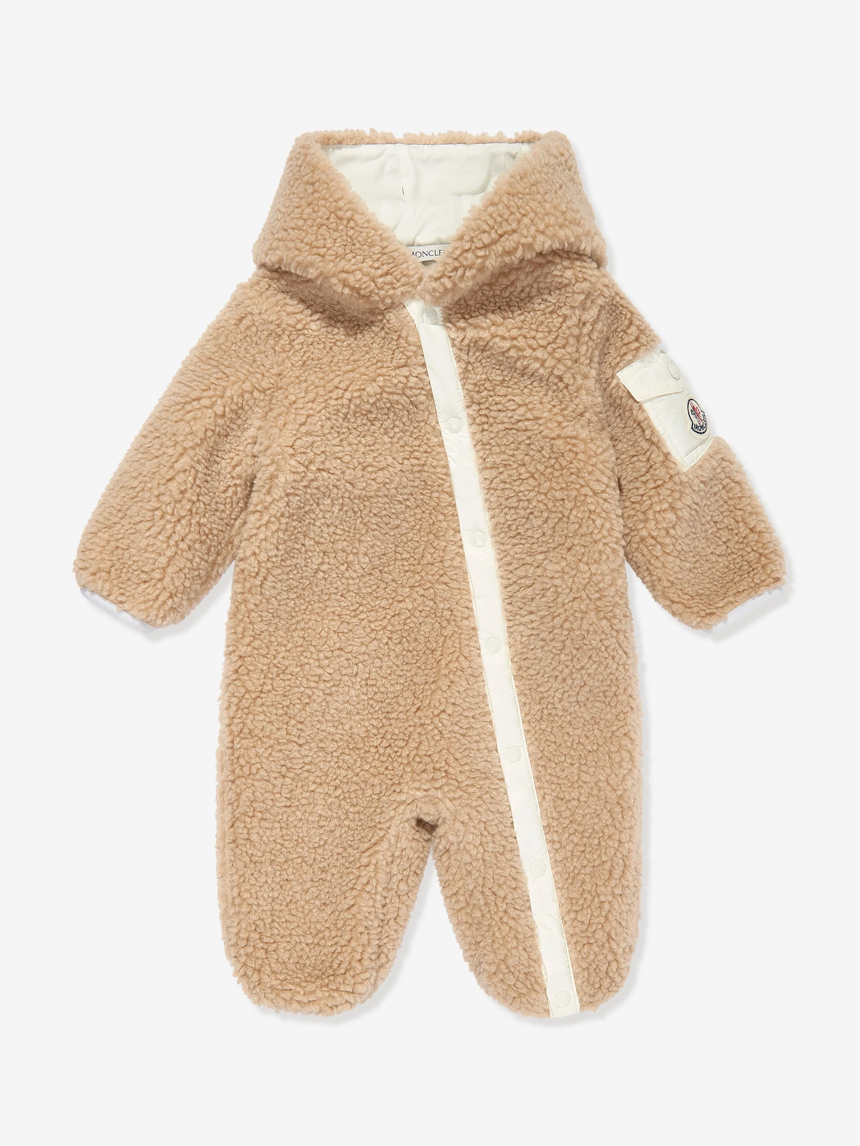 Moncler Enfant Baby Teddy Fleece Romper in Brown