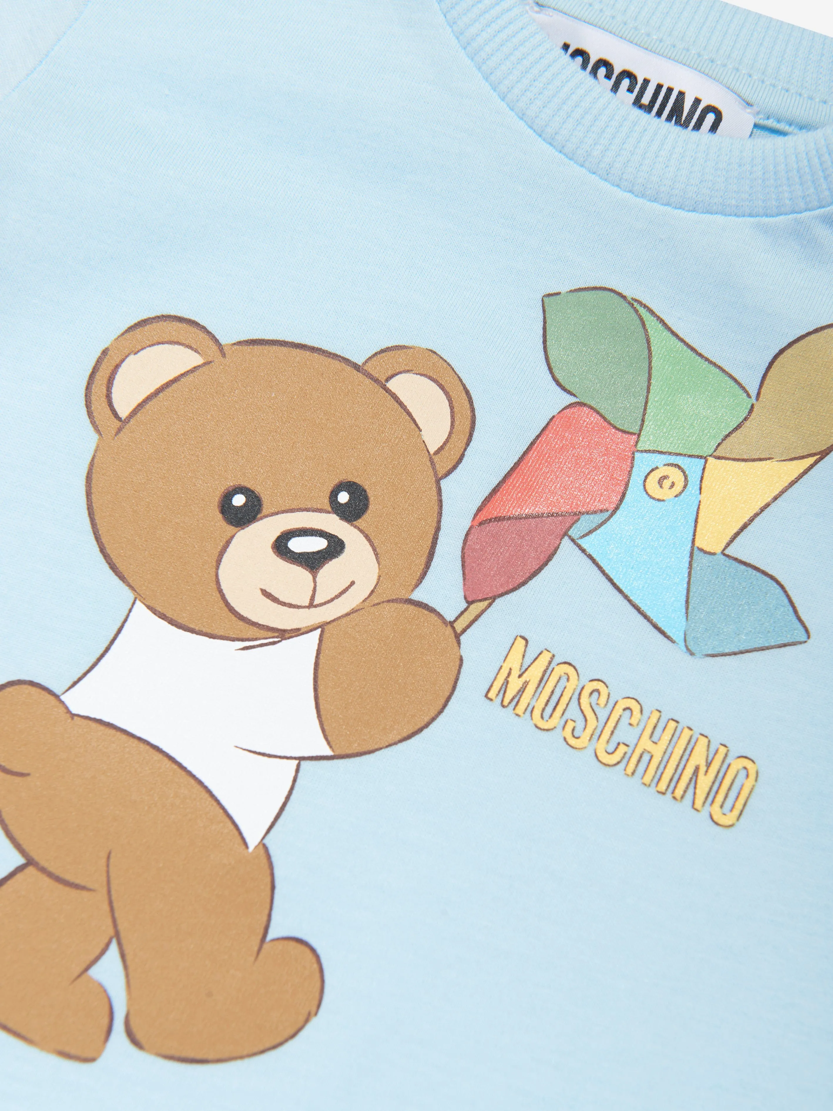 Moschino Baby Teddy Bear Romper in Blue