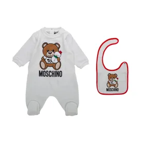 Moschino Bib And Romper Set For Baby