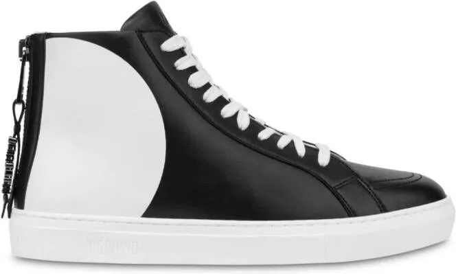 Moschino faux-leather hi-top sneakers Black