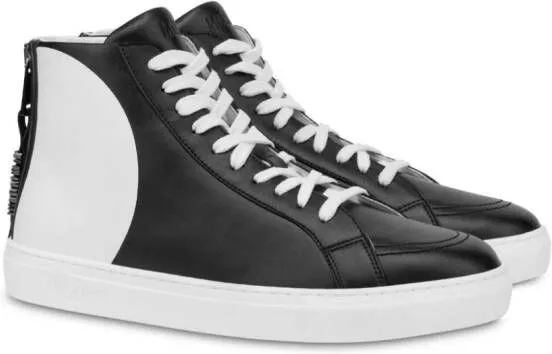 Moschino faux-leather hi-top sneakers Black