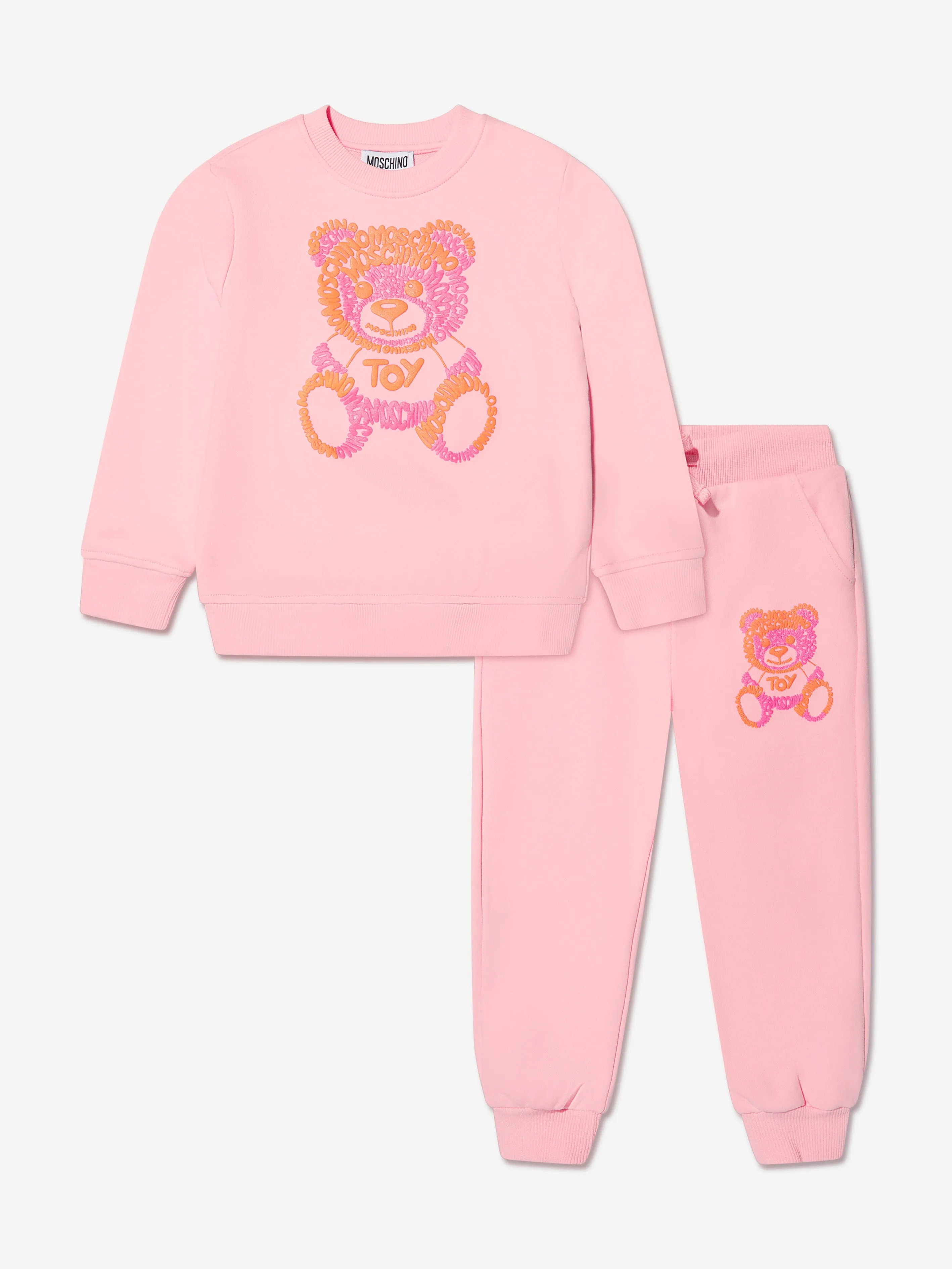 Moschino Girls Teddy Logo Tracksuit in Pink